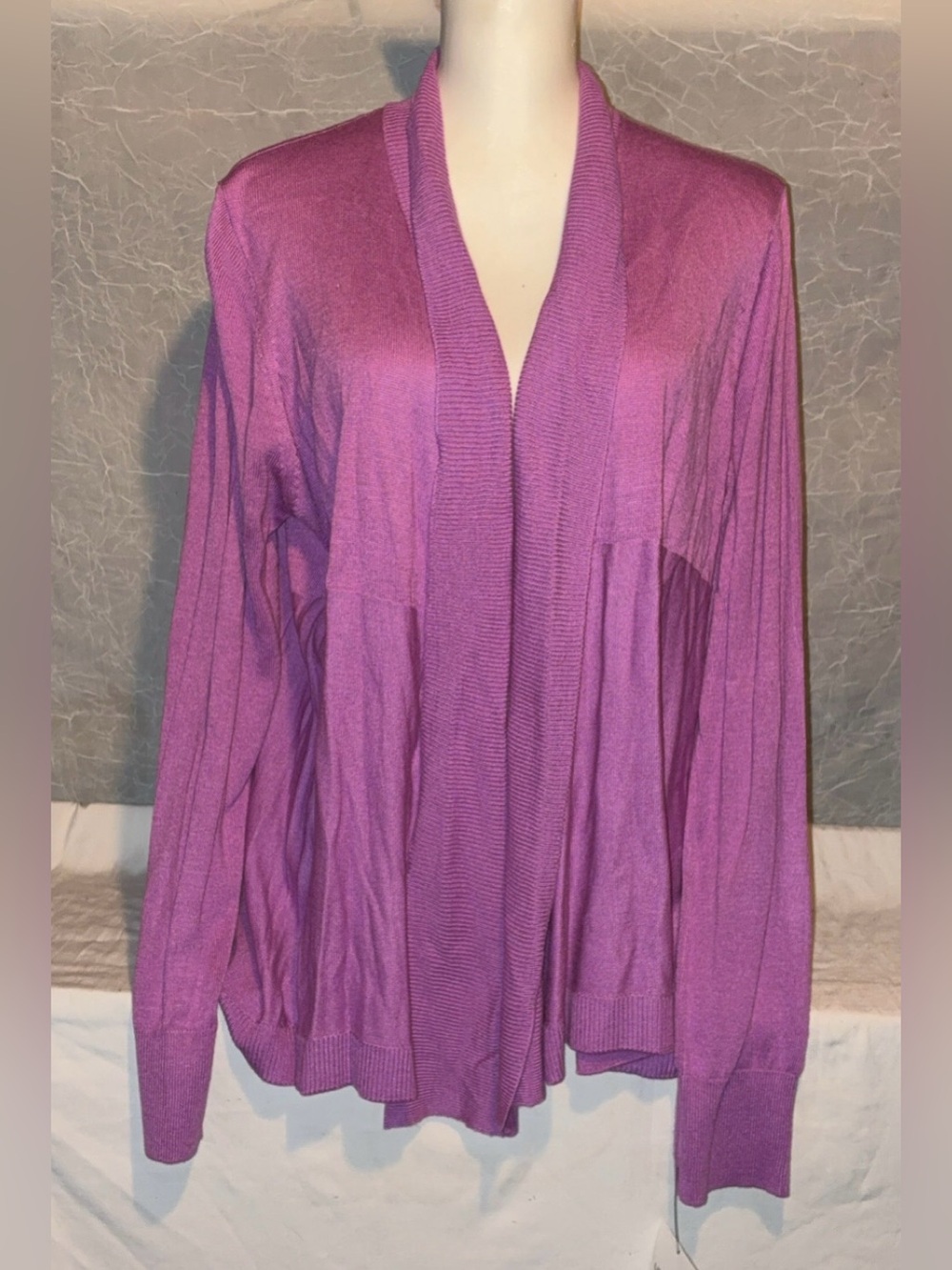 Liz Claiborne Petite XL Purple Open Front Cardigan Sweater